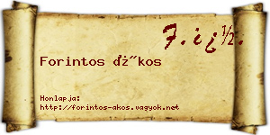 Forintos Ákos névjegykártya