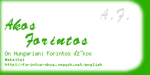 akos forintos business card